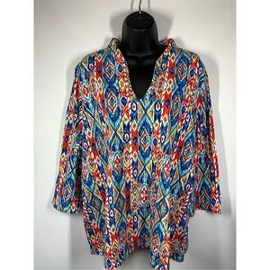 Ruby Rd. Woman 3/4 Sleeve V Neck T Shirt Size 1X